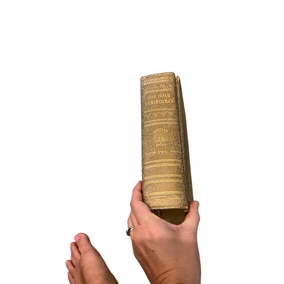 Vtg Holy Bible Torah Jewish Family 1957 Leonard S. Davidow MCM Gold Illustrated - Picture 9 of 16